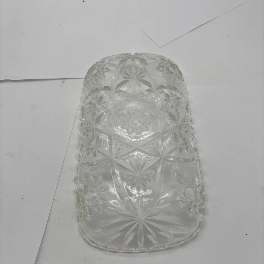 Vintage Anchor Hocking prescut Glass 12x6x1 Tray Scalloped Rim. Granny  Dishes